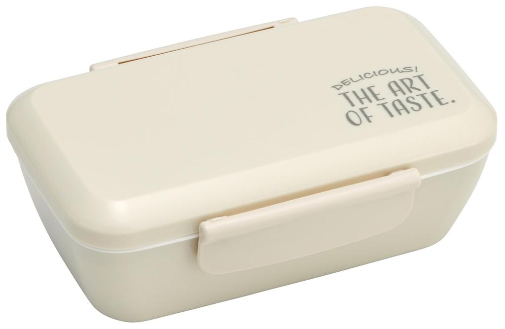 Skater Bento Single 530ml Made In Nuanced Beige Easy-to-Carry Box, Tier, Capacity, Dome-Shaped Lid, Antibacterial, See-Through, Japan, (PFTY5AG)