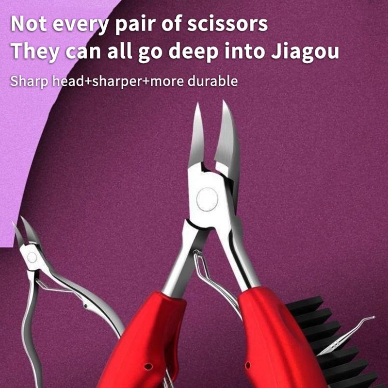 Ingrown Toenail Clipper Stainless Steel Sharp Curved Jaw Cutter Anti Slip Handle Pedicure Tool For Home Salon Foot Nail Trimming