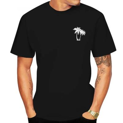 Men'S Summer Short-Sleeved T-Shirt Fashionable Coconut Print Short-Sleeved Casual Hawaiian Vacation Cool Loose Sports T-Shirt