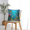 Frutiger Aero Fish Aquarium Retro Digital Square Pillow Cases  Cushion Cover Zippered Decorative Pillowcover for Home 18"x18"