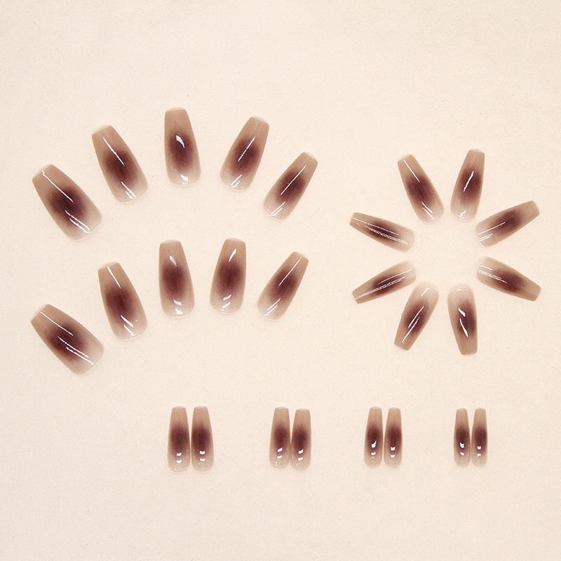 Ombre Rose Blush Medium Ballerina Nails - Minimalist Press-On Set (26 Pieces)