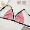 European Style Spring and Summer Threaded Letter Underwear Wrapped Chest Triangle Cup Tube Top Vest Sports Bra