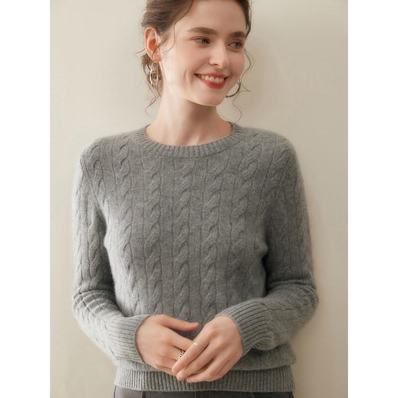 Fanzhen Women's Fall/Winter Cashmere Blend Crew Neck Sweater