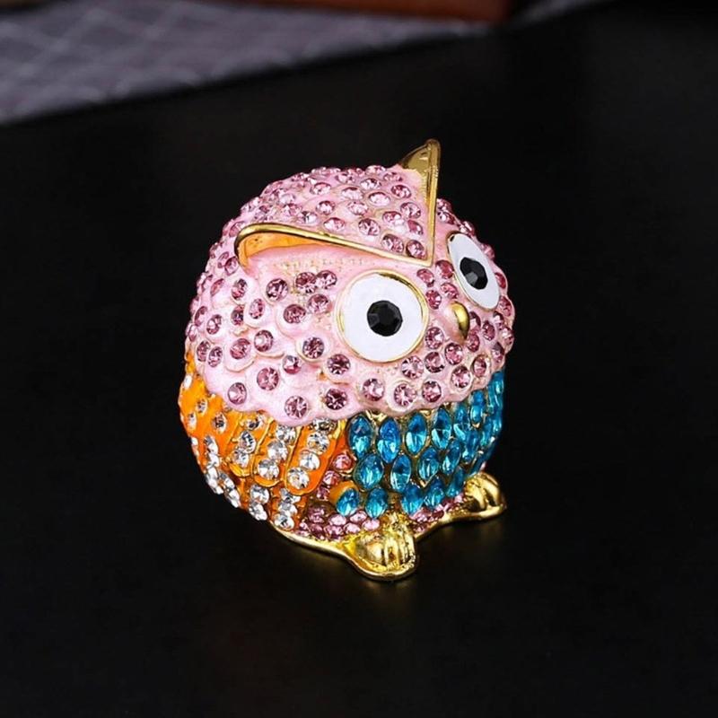 Owl Designs Jewelry Organizers Metal Crafted Decorative Storage Case for Rings Bracelets