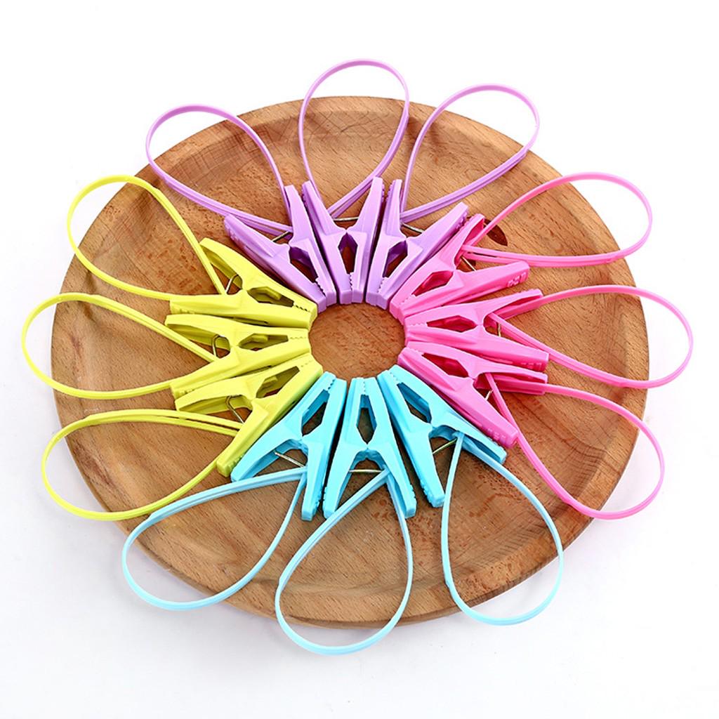 Laundry Clothes Pins Hanging Pegs Clips Plastic Hangers Racks Clothespins 24Pcs