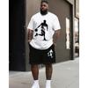 6XL Plus Size Men's Chicago Sports Graphic T-Shirt & Shorts Set - Soft Breathable Athletic Outfit