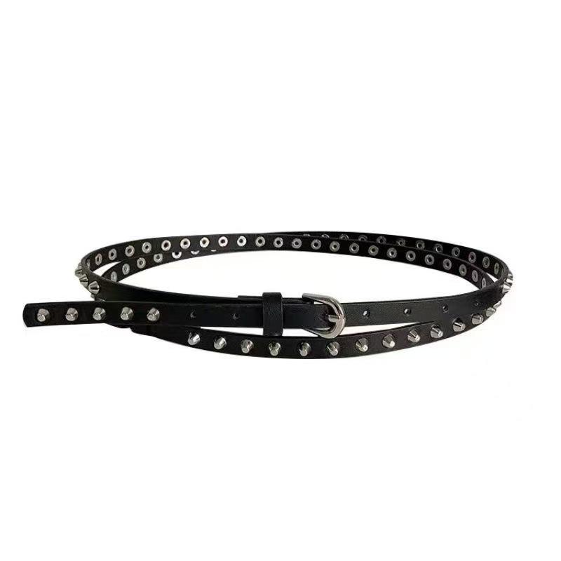Retro Punk Style Leder Nieten Taillenkette für Damen – Vielseitiges Modeaccessoire