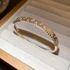 Gourd Hollow Gold-Plated Zircon Bangle - Chinese Style Luxury Fashion Bracelet