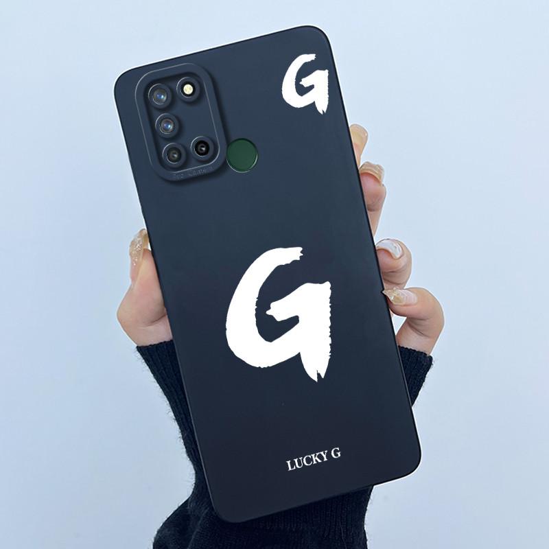 Casing For Realme 7i 7 i RMX2103 Realme C17 RMX2101 Phone Case Lucky Initial Letter Silicone Matte Soft Shockproof Bumper Cover