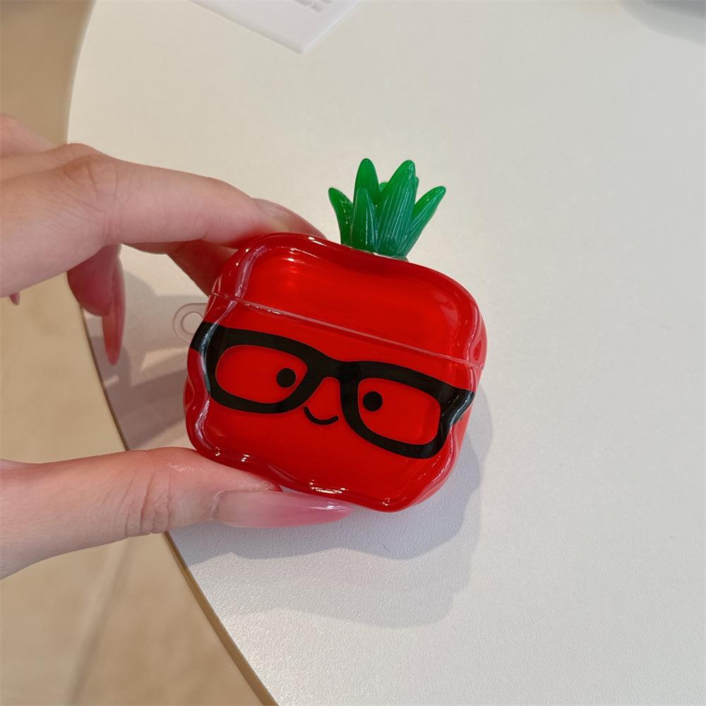 Applicable Apple AirPods 1 /1 generation cute sunglasses tomato earphone cover PRO1 personalized pendant case PRO1 cartoon