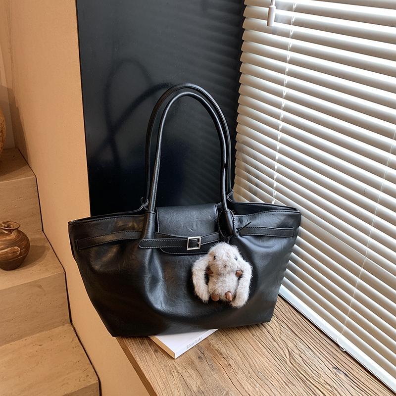 Autumn/Winter New High Quality Single Shoulder Bag Large Capacity Commuting Handbag Fashionable Versatile Tote Bag PU Leather