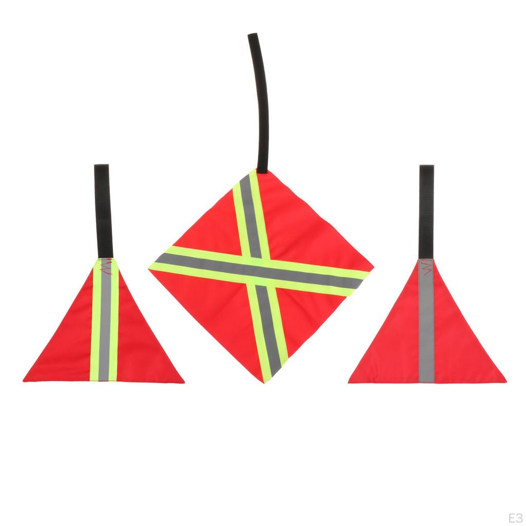 Kayak Safe Travel Flag Trailer Flag, Portable with Webbing Warning Reflective Strip