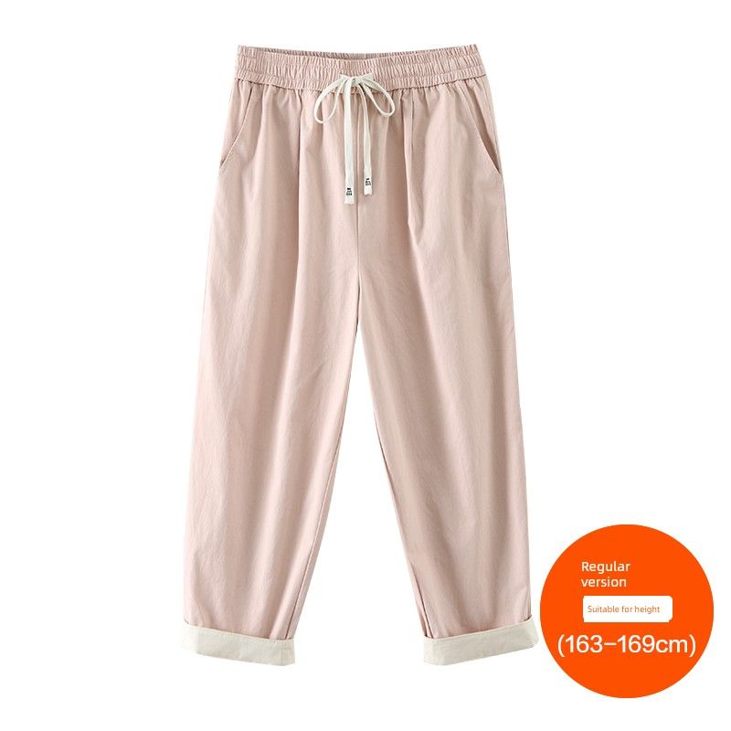 

Plus Size Women s Clothing [Three Pants Length Options] Casual Tappered Pants Autumn New Arrival Easiest for Match Casual High Waist Capri Pants Pink (163-169cm) 8xl