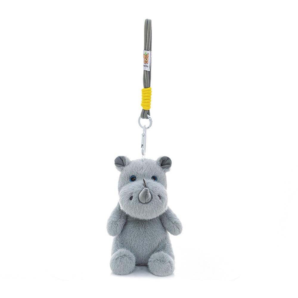 Wrist Pad Rhino Doll Pendant Animal Rhino Plush Doll Creative Rhino Plush Toy  Kids Gifts