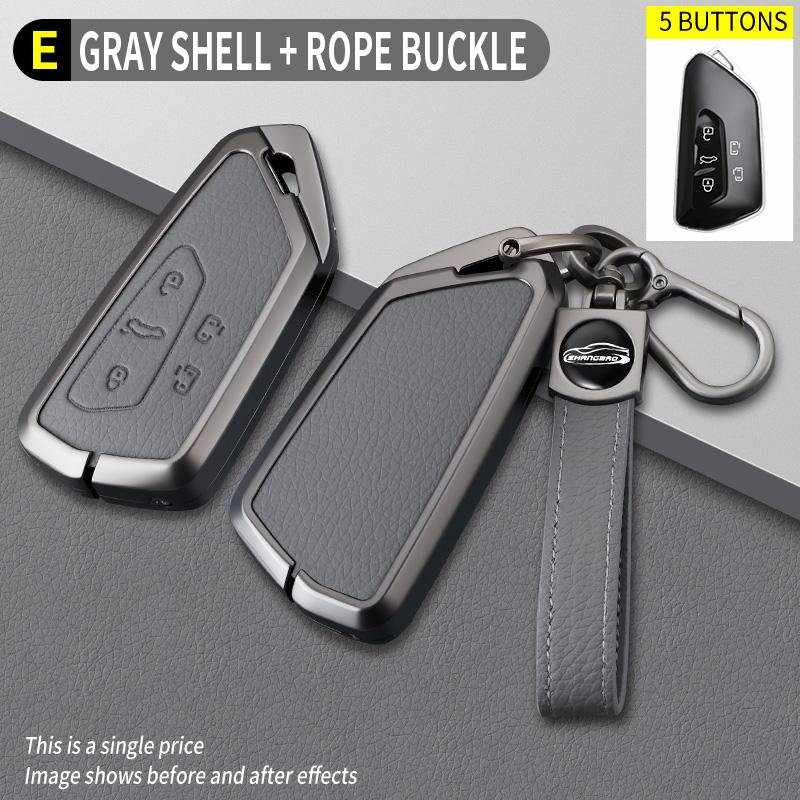 Car Key Case Cover For VW Volkswagen Golf 8 ID.3 ID.4 Skoda Octavia A8 MK4 MK8 GTI R Zinc Alloy Leather Protect Shell