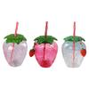 10 Pieces Strawberry Sippy Cup with Straw Leakproof Decorative Drinking Cup for Hawaiian Summer Party Supplies Home Birthday