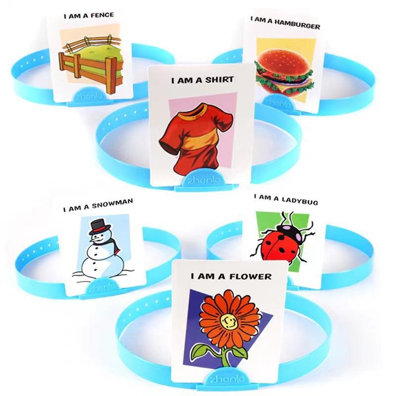 Hedbanz Game Card, an English Interactive Puzzle Board Game Suitable for Family Leisure. Guess who I Am in English