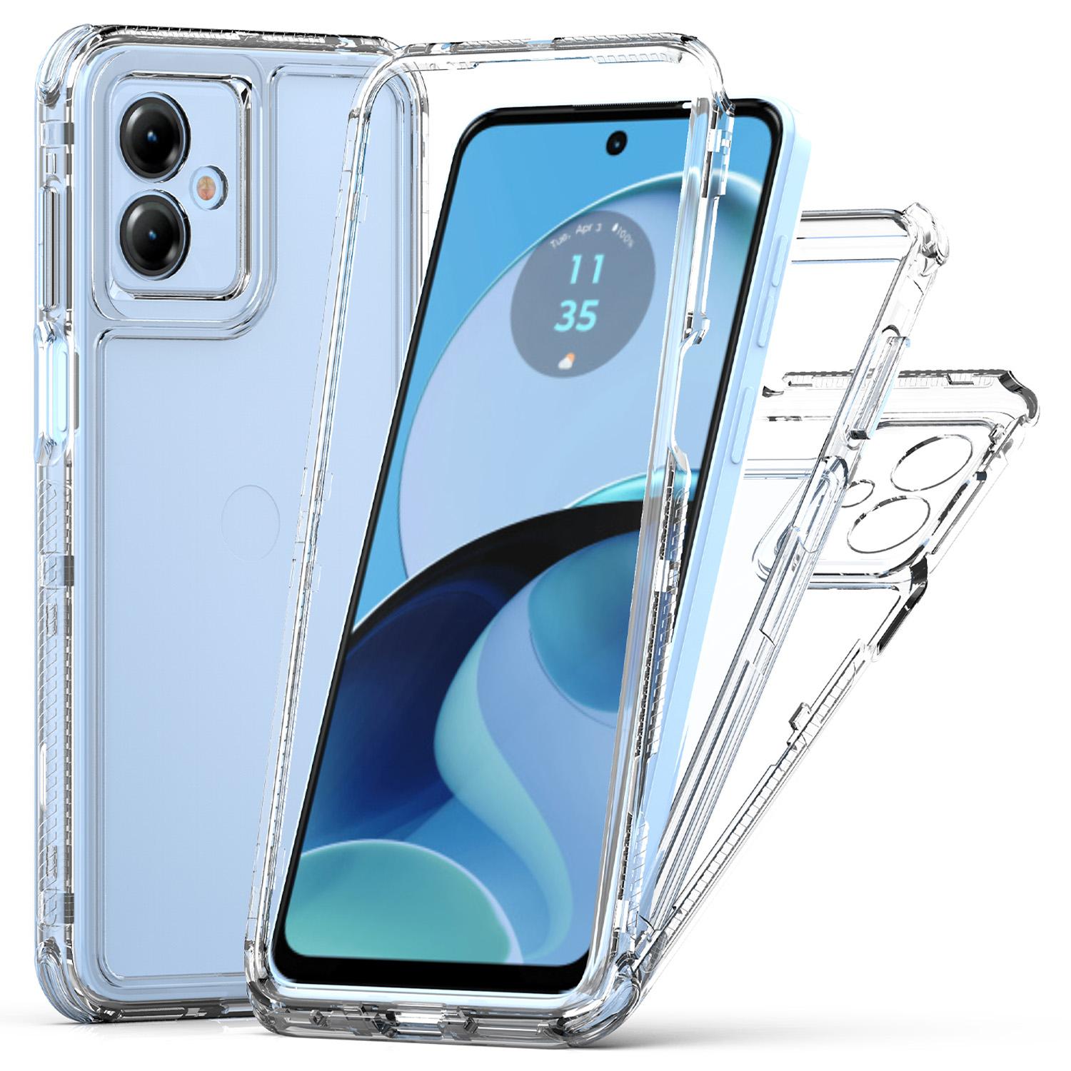 For Motorola Moto G14 4G Case 3-in-1 Acrylic+TPU Mobile Phone Cover A