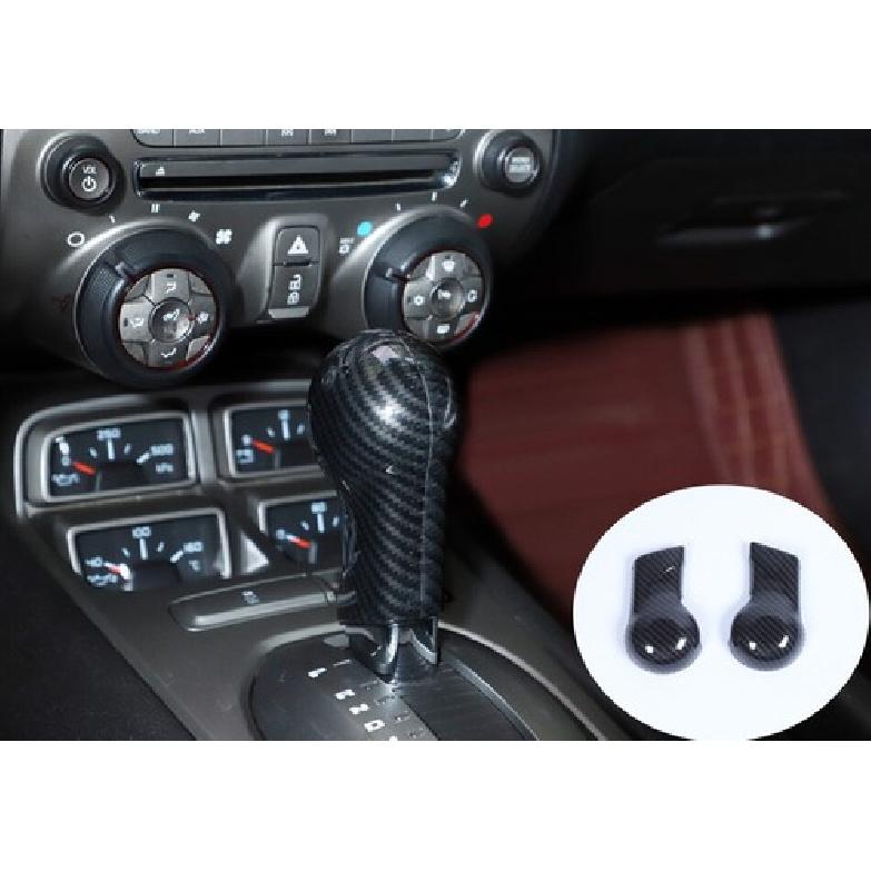 Carbon Fiber Gear Shift Knob Head Cover Sticker  For Chevrolet Camaro 2010-2015
