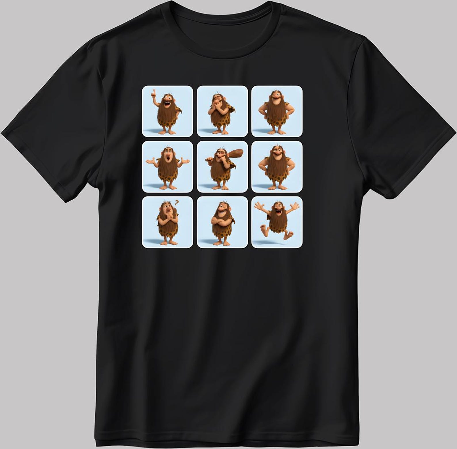 Captain Caveman Moods White-Black Men / Women T-Shirt YZ114 S