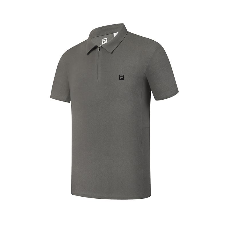 

FILA Fitness Classic Comfortable Solid Color Basic Short Sleeve Polo Shirt Men tops Army-Green A51M621104FKK M