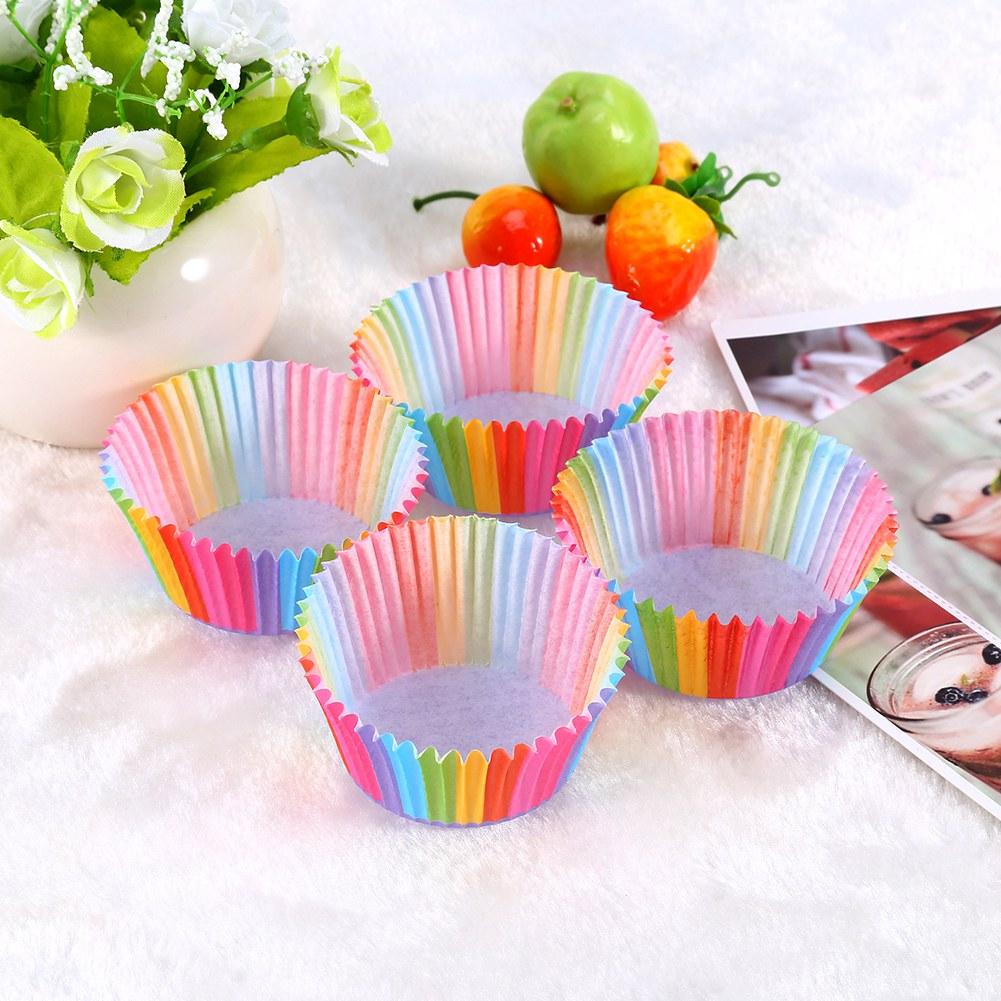 

100 pcs Colorful Cupcake Liner Cupcake Paper Baking Cup Muffin Cases Cake Mold