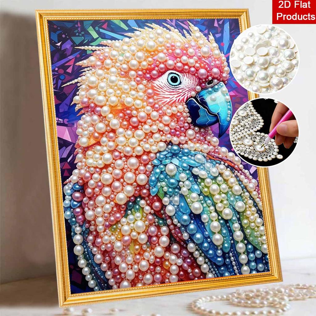 Pearl Painting DIY Kit Colorful Parrot Frameless Sparkling Bead Art Canvas Creative Home Decor Craft for Beginners