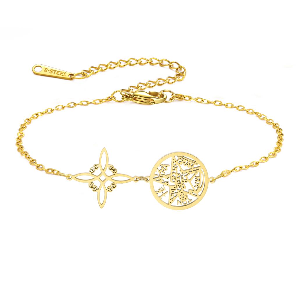  Wicca Witch Knot Bracelet Stainless Steel God Name Tetragrammaton Pentagram Bracelet Solomon Amulet Jewelry Wholesale