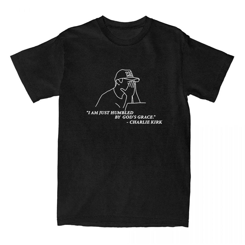 

God s Grace Tee Charlie Kirk Fashion American T-shirt Short Sleeve Cotton Female Tshirts Unisex Streetwear Women/Men Clothing XS