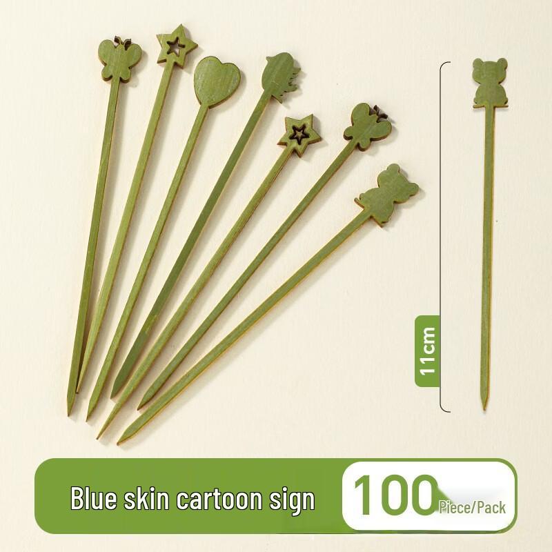 Oeny Disposable Bamboo Candied Haw Skewers 11cm Cartoon Mix, 100 Count