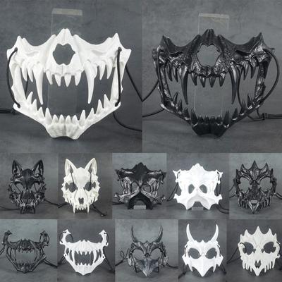 Halloween Dress Up Dragongod Yaksha Tengu Tooth Skullmask