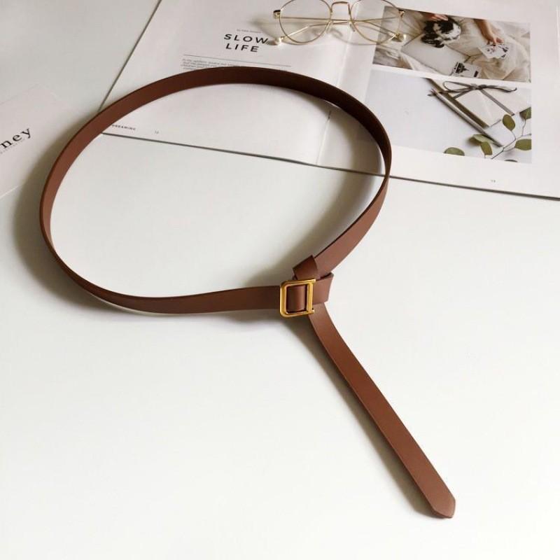 

Womens Elegant Slim Waist Belt For Dresses Shirts Coats Fashionable Korean Style Coffee Belt