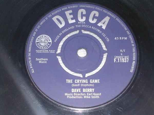 

7inch Record DAVE BERRY - The Crying Game F11937 Decca 1964 UK Rock Used