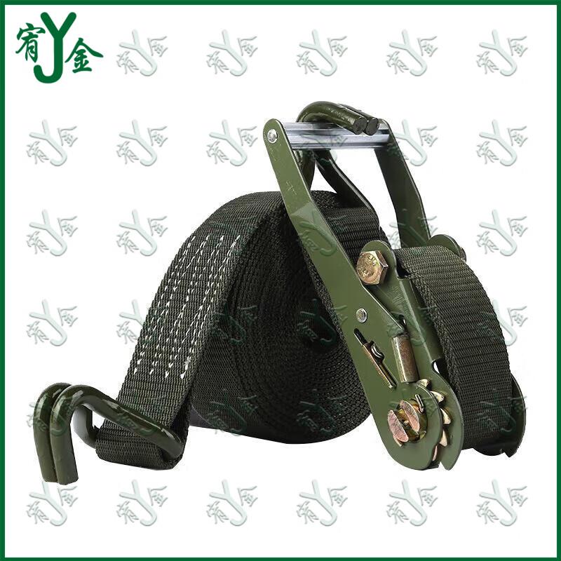 Military Green Tie-Down Strap with Tensioner