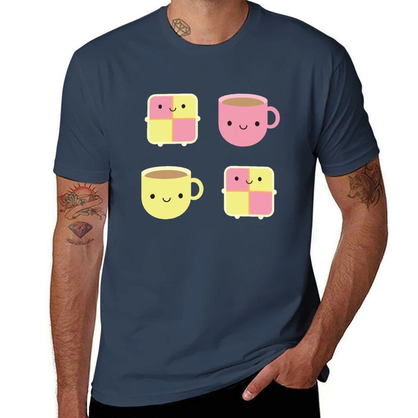 Kawaii Battenberg Cake Cup Of Tea Tshirt Plus Size Nonshrink Tshirt S