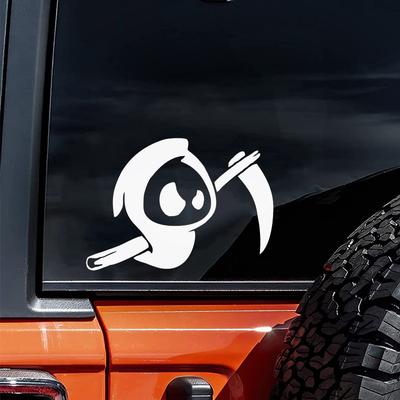 Cartoon Scythe Cute Ghost Halloween Car Sticker Auto Body Bumper Windows Motorcycle Laptop Wall Vinyl Film Decal Car Accessories