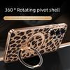 Genuine Leather Magnetic Phone Case for Samsung Galaxy S26 Ultra Case, New Leopard Print S26+ Rotating Stand Premium Phone Case
