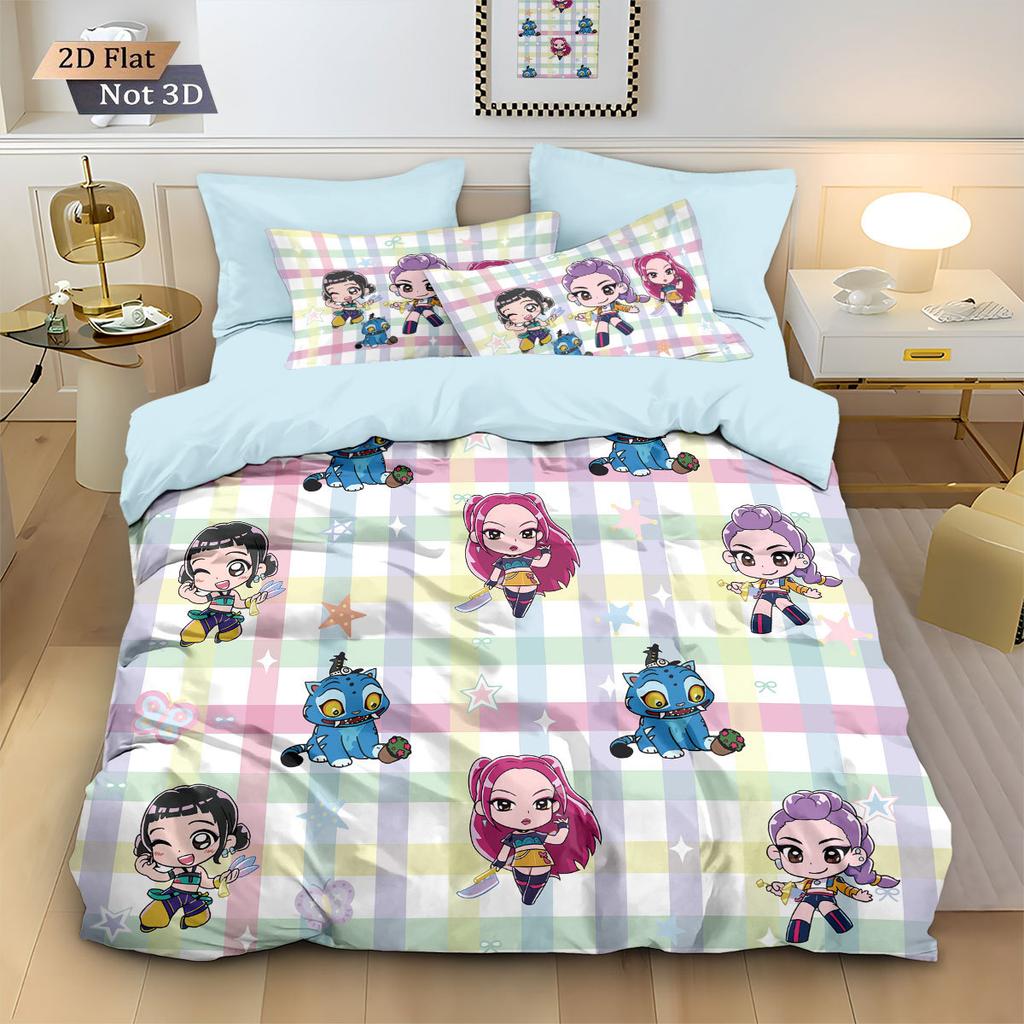 3Pcs K-Pop Hunting Witch Demon Bedding Set Duvet Cover Set Pillowcases Bed Linen Modern Home Textile Soft Bed Cover For Home