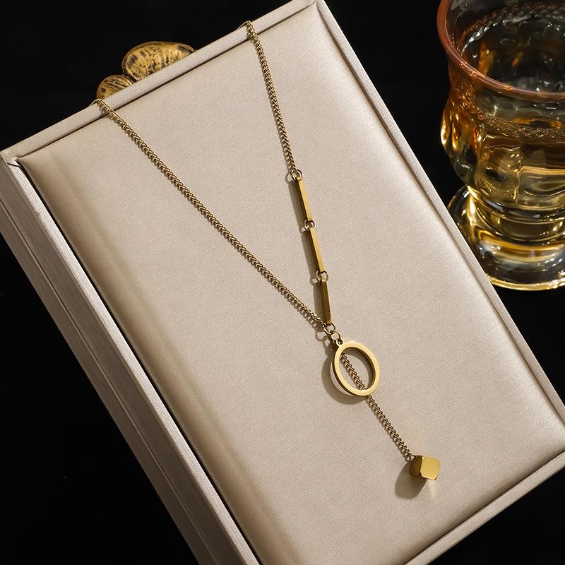 High-End Women's English Letter Necklace - 2026 Clavicle Chain with 26 Niche Tassel Pendants In Titanium Steel