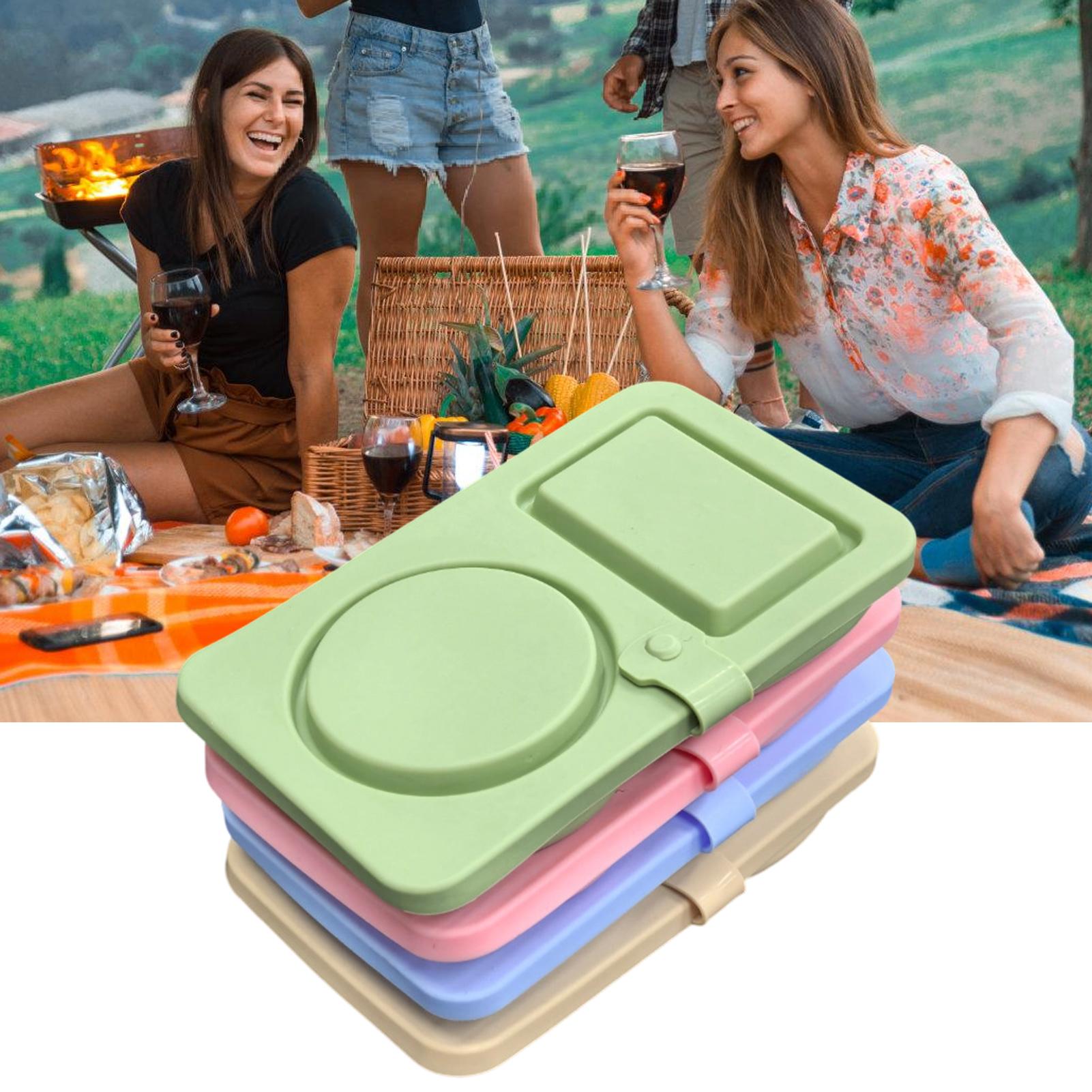 Snack Box Container Meal Prep Snack Containers With Lids 4 Pieces Silicone Double Compartment Organizer Leakproof For Kids China Mainland