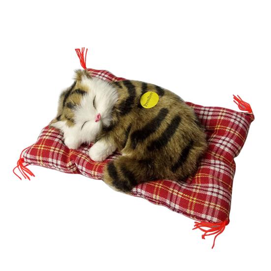 Sleeping Cats Plush Stuffed Toy Press Simulation Sound Animal Cute Doll Kids Gift