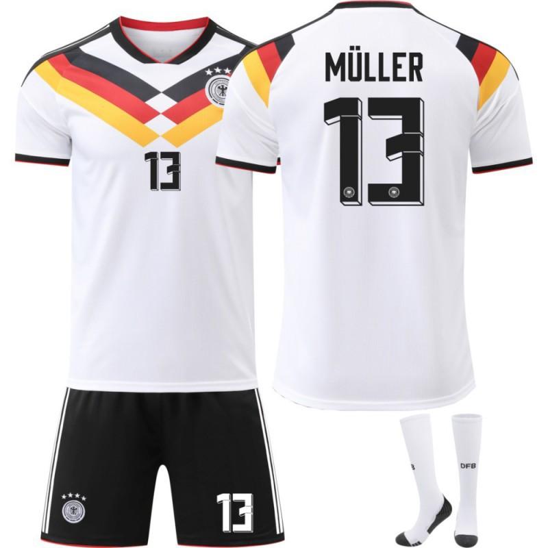 Germany World Cup Football Uniform No. 13 Muller Jersey 7 Havertz 8 Cross Children's Men's Set