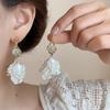 French elegant super fairy vacation style new shell petal fringed earrings personalized design opal fashion earrings