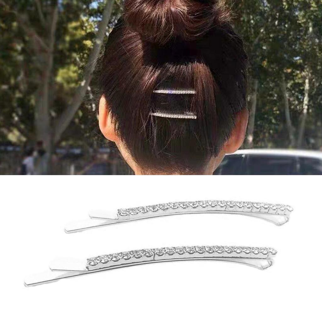 Elegant French Hair Pin Metallic Rhinestone Hair Clip Set of 6 Side Bangs Clip Women Hair Shaping Decors for Daily Wear