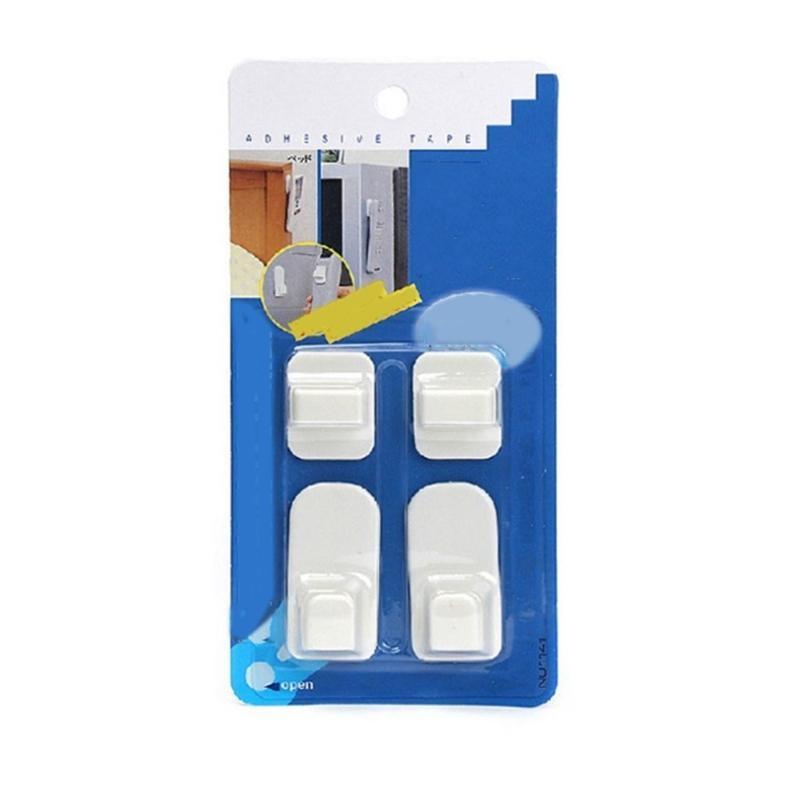 Wall Mount Remote Control Hanger 4 Pcs Adhesive Plastic Hook Set Holder