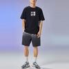 Li Ning Sports Basketball Series Solid Color Logo Print Loose Short Sleeve T-Shirt Men Tops Black AHSR909-1