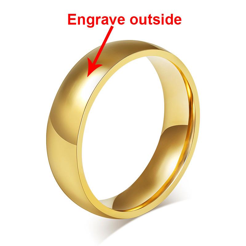 

Vnox Personalize Stainless Steel Beveled Edge Brushed Center Ring for Men Women Black Wedding Band Custom Name Letter Date Ring 5