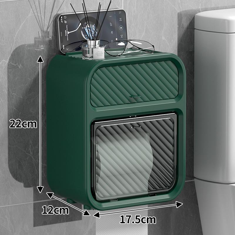 

Waterproof Wall-Mounted Toilet Paper Holder, Punch-Free Design