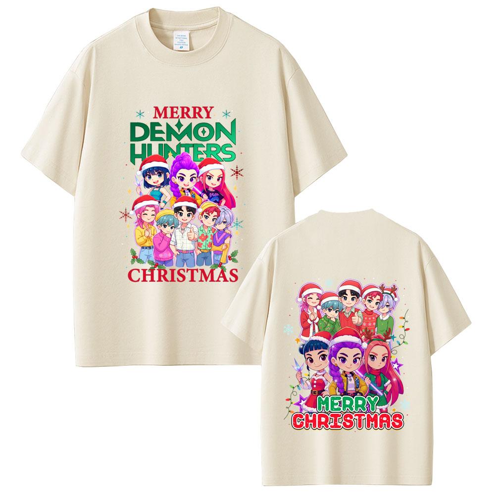 Kpop Demon Hunters Christmas Cartoon Children's 3D Printed Casual Short Sleeve Summer Comfortable Soft Children's T-Shirt