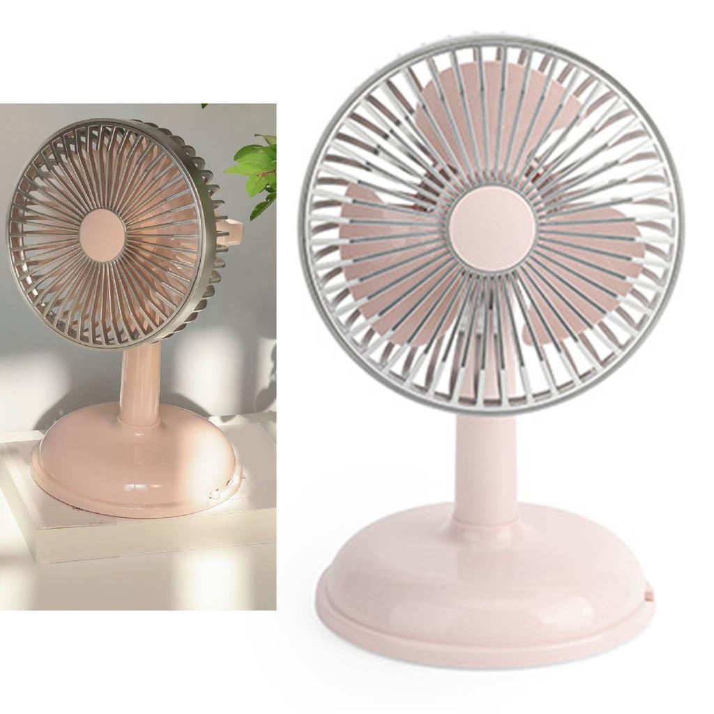 Small Electric Fan Simple Portable Vintage Pure Color USB Charging Little Fan for Summer